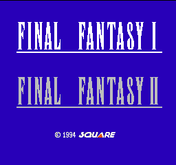 Final Fantasy II title screen for Famicom